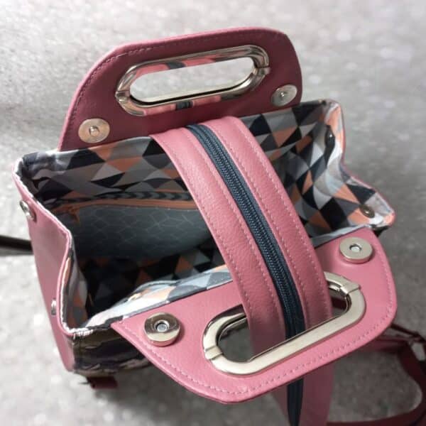 Rucksack-Tasche aus Kunstleder und Softshell