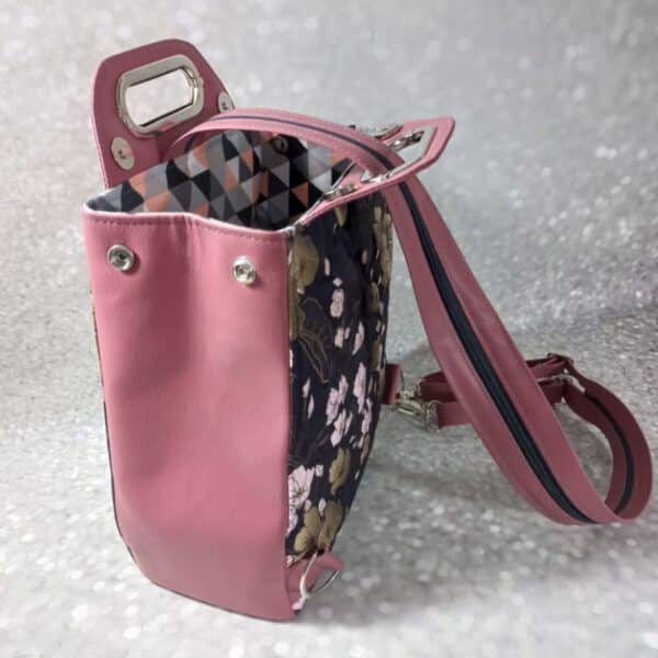 Rucksack-Tasche aus Kunstleder und Softshell