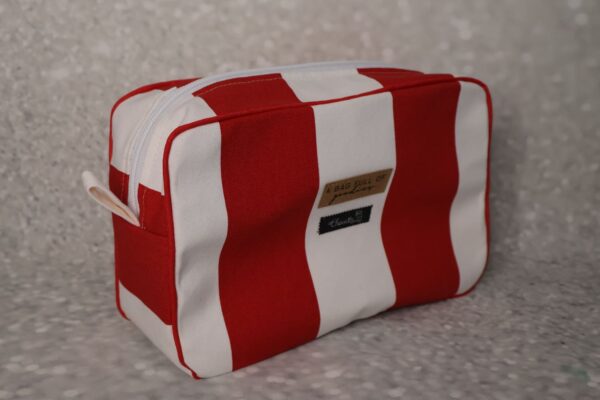Kosmetiktasche Cubo - Streifen rot-weiss – Bild 6
