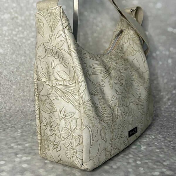 hellbeige Kunstledertasche