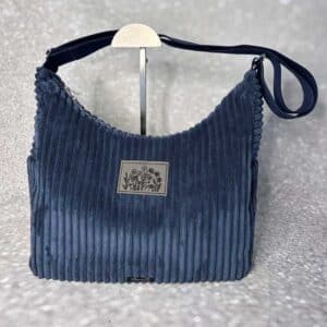 Hobo-Bag in dunkelblauem Cord